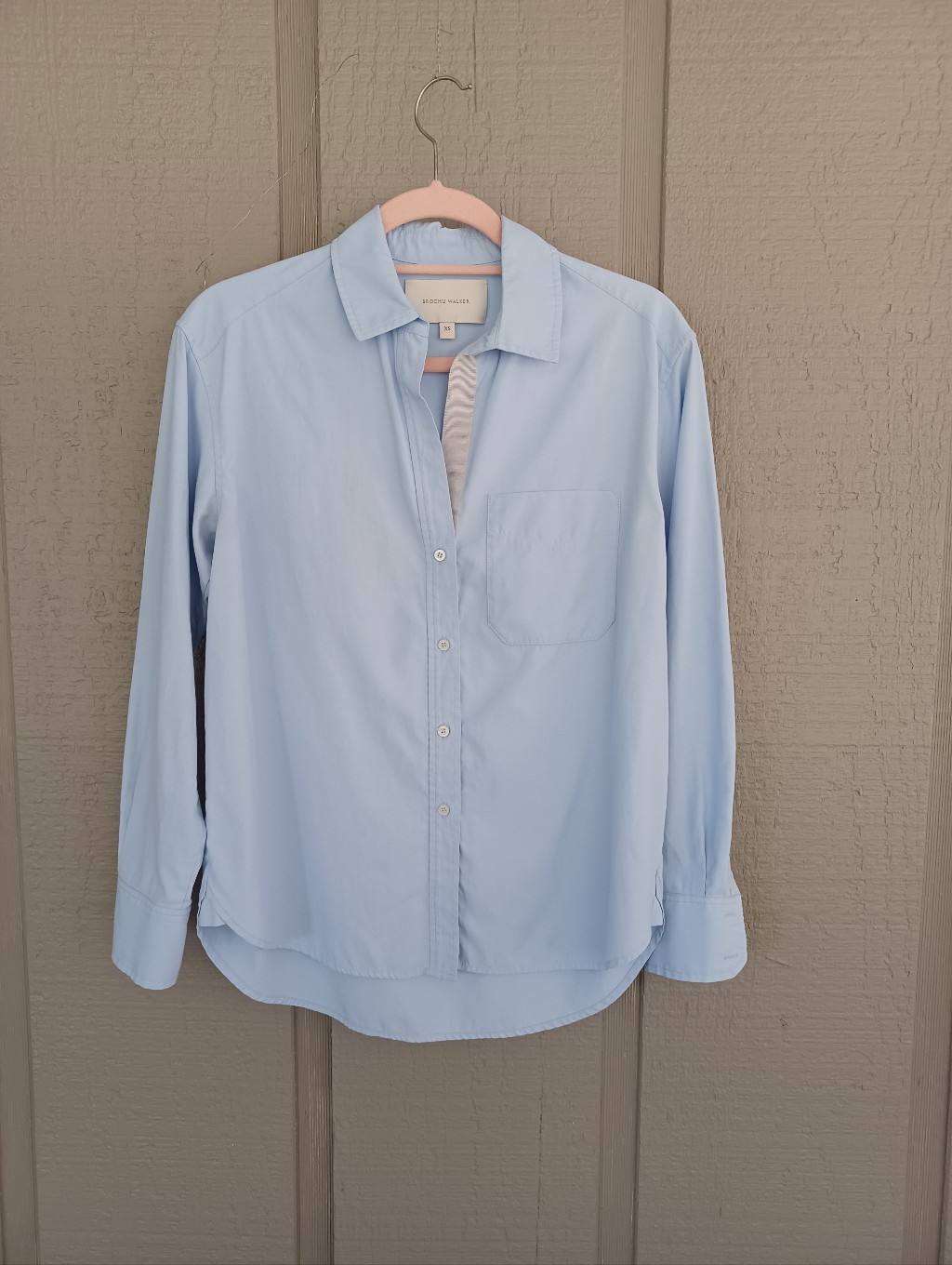 Brochu Walker The Everyday Shirt Size Xs Women Preppy Long Sleeve Button Blue